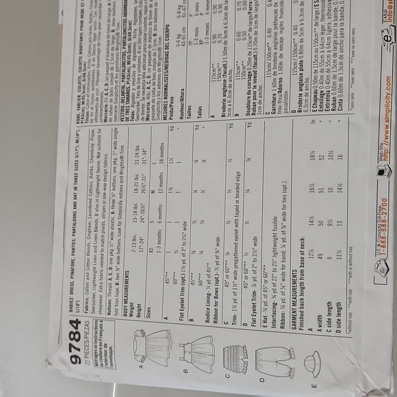 Simplicity Baby Dress Pattern - Picture 2 of 3